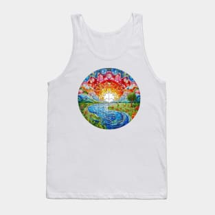 Mosaic puzzle landscap - mandala pattern Tank Top